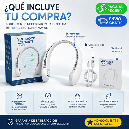 Ventilador de Cuello 360° | La Forma Más Cómoda de Combatir el Calor