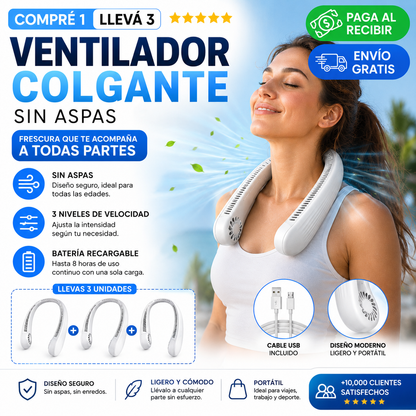 Ventilador de Cuello 360° | La Forma Más Cómoda de Combatir el Calor