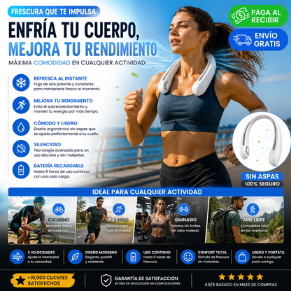 Ventilador de Cuello 360° | La Forma Más Cómoda de Combatir el Calor