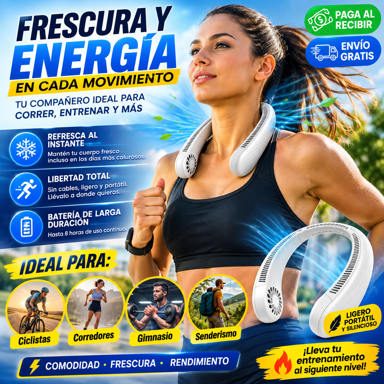 Ventilador de Cuello 360° | La Forma Más Cómoda de Combatir el Calor